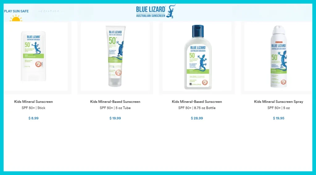  Blue Lizard sunscreen fork kids