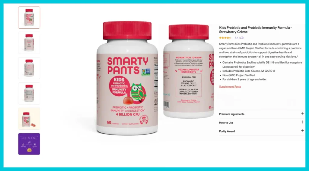 SmartyPants Kids Probiotic Gummies