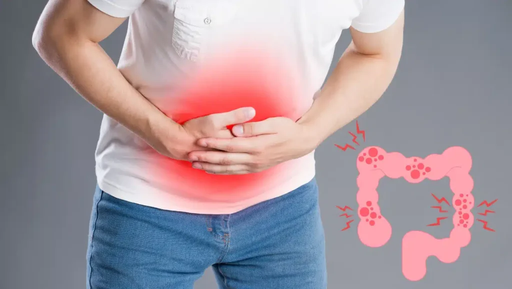 Illustration du transit intestinal ralenti causant la constipation